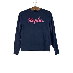 Rapha Womens Navy Blue Logo Crewneck Sweatshirt Pullover Size Small Athleisure